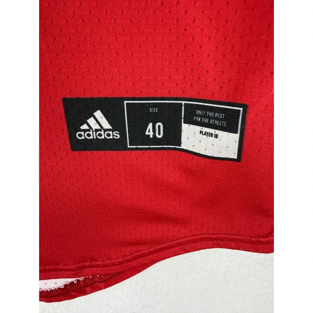 Adidas Velocity Jersey Mens 40 Red White Short Sleeve‎ Number 10 Mesh Baseball